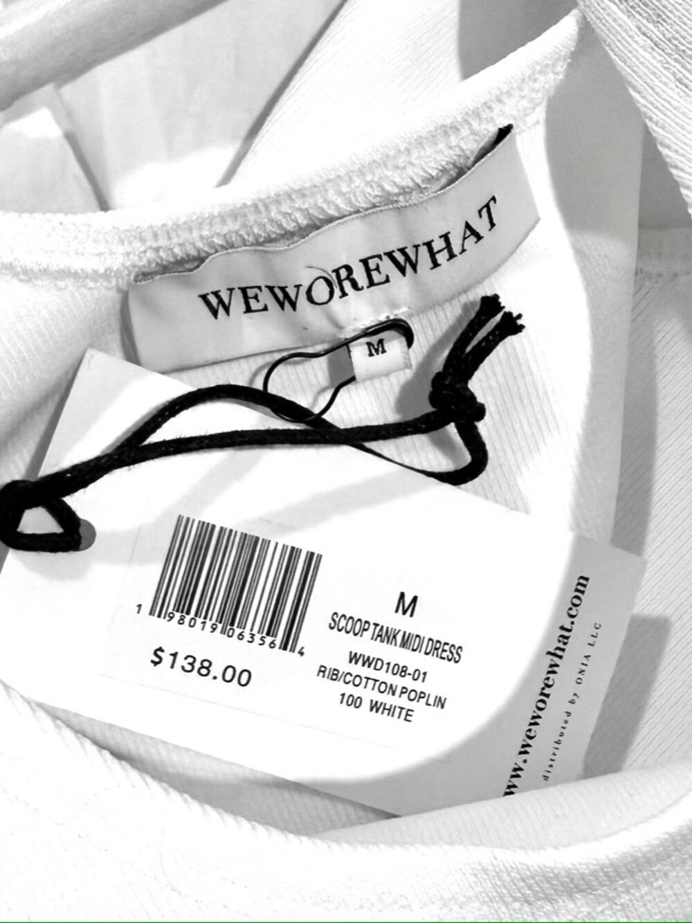 New! WeWoreWhat Scoop Tank Midi Dress In White Rib Size Medium - Picture 4 of 9